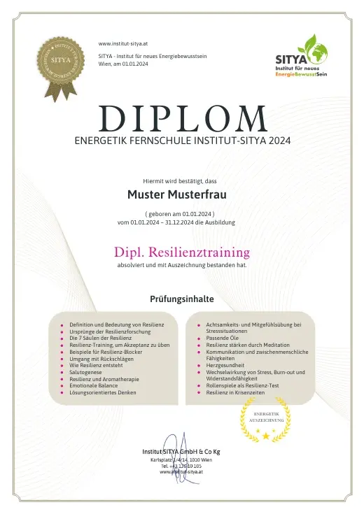 Musterdiplom für Dipl. Resilienztraining